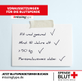 Vorraussetzungen für die Blutspende, Notiz Instagram & Facebook Feed 1:1